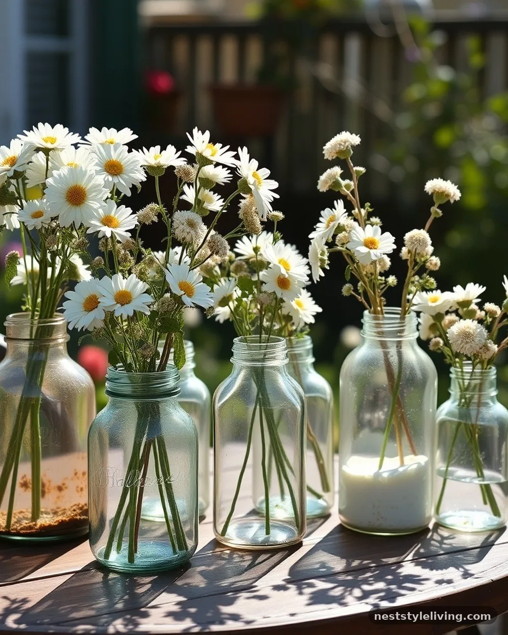 Vintage Apothecary Jar Collection - 20 Flower Bar Ideas for a Charming Garden Setup Today