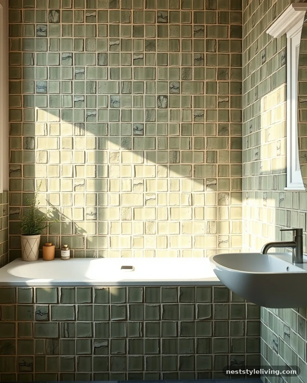 Wabi-Sabi Inspired Ceramic Tiles - 13 Japandi Bathroom Ideas That Make Relaxing Feel Luxe