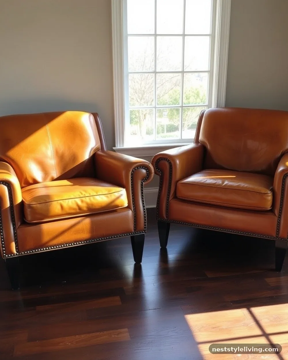 Distressed Leather Armchairs - 17 Moody Living Room Ideas for a Warm Cozy Space