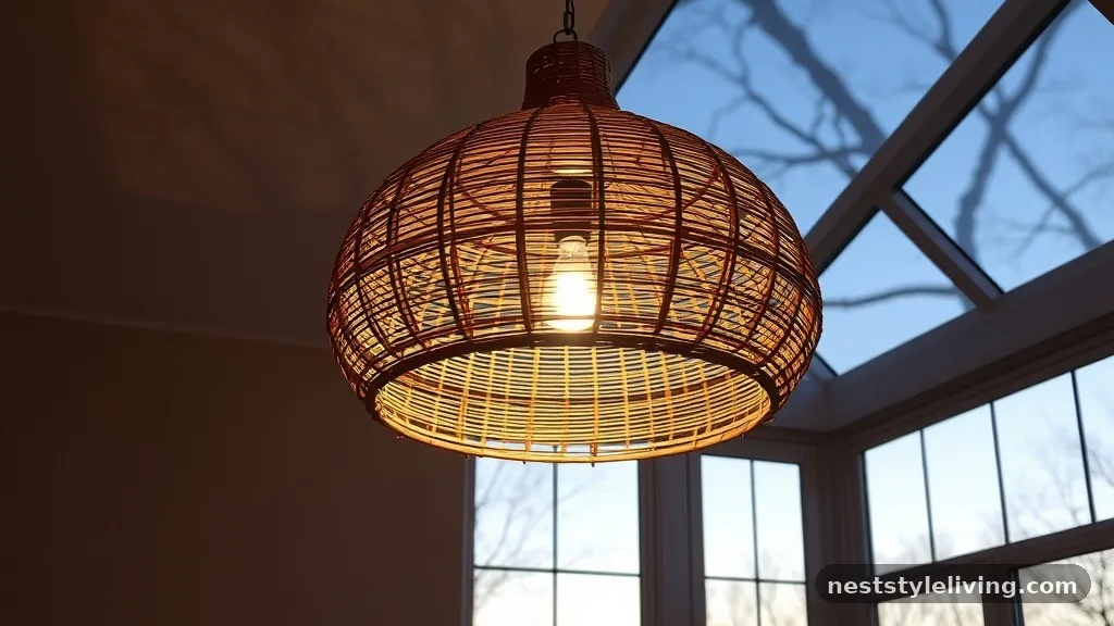 Hanging Rattan Pendant Lights - 18 Sunroom Designs That Make Your Home Feel More Inviting