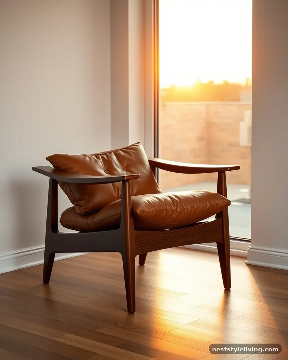 Low-Profile Leather Lounge Chair - 15 Mid Century Modern Apartment Ideas With Character