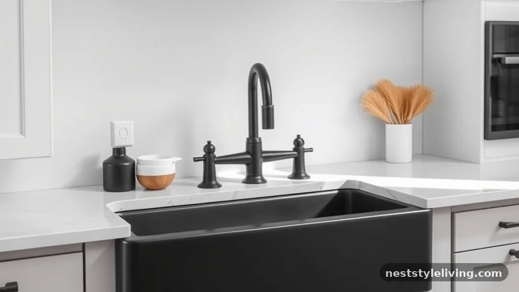 Matte Black Cast Iron - 18 Farmhouse Sinks That Make Kitchens Feel Timeless