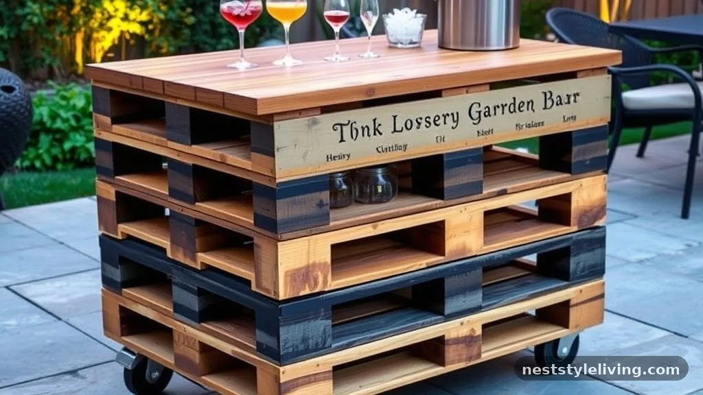 Rolling Garden Bar - 17 Outdoor Pallet Projects for a More Stylish Backyard