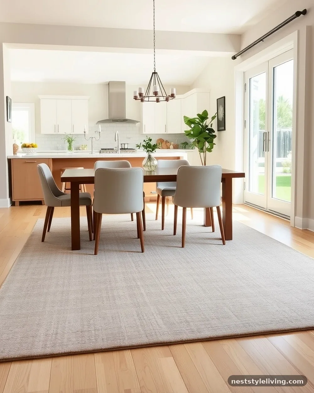 Rug Zoning Techniques - 16 Open Plan Dining Area Ideas for a Stylish Home