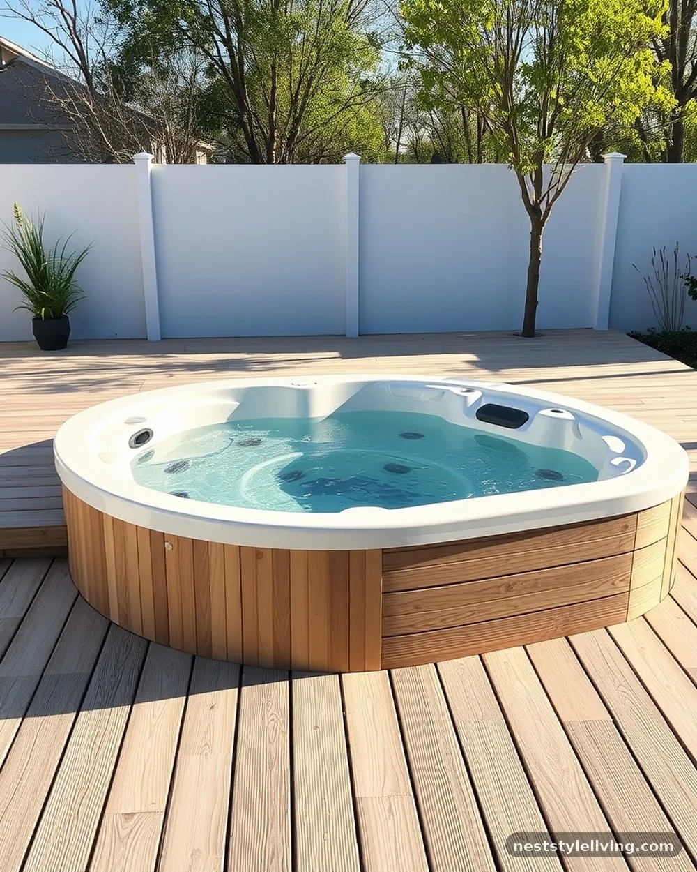 Sunken Deck Integration - 21 Outdoor Jacuzzi Ideas for a Calm, Cozy Backyard