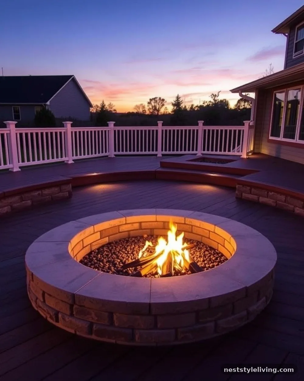 Sunken Fire Pit Integration - 24 Deck Ideas to Create a Beautiful Intentional Space