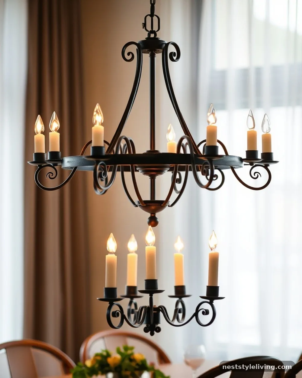 Tapered Candlelight Chandeliers - 12 Elegant Dining Room Ideas That Feel Warm and Timeless