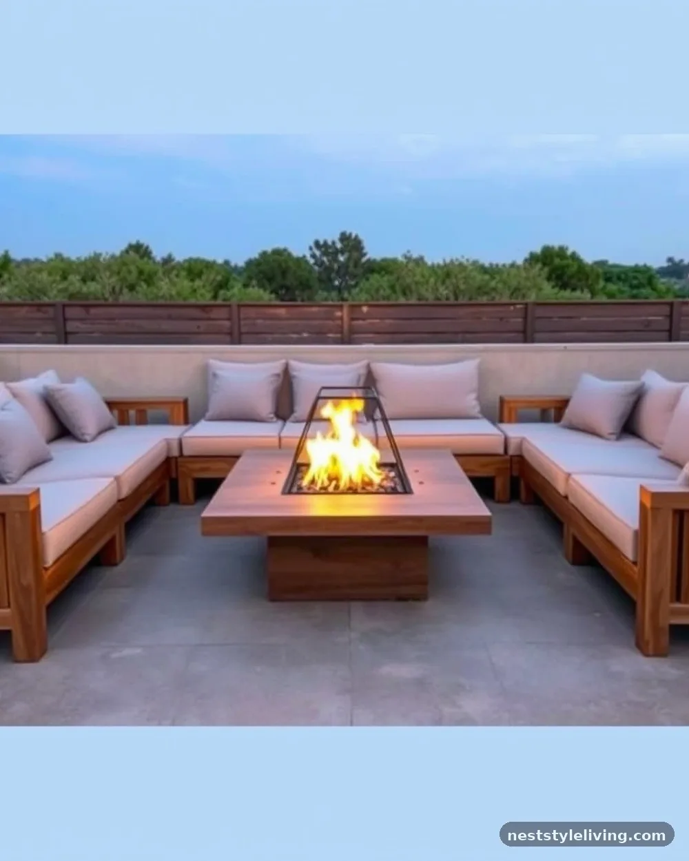 Teak Modular Lounge Furniture - 13 Fire Pit Area Ideas for Cozy Backyard Gatherings