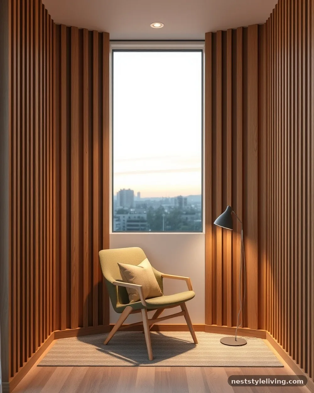 Acoustic Paneling Feature Wall - 19 Reading Nook Ideas You’ll Want to Use Every Day