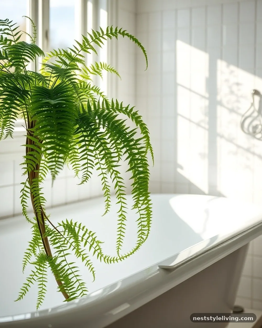 Bathroom Ferns for Humidity and Texture - 12 Rooms With Plants Ideas for a Fresh Natural Look