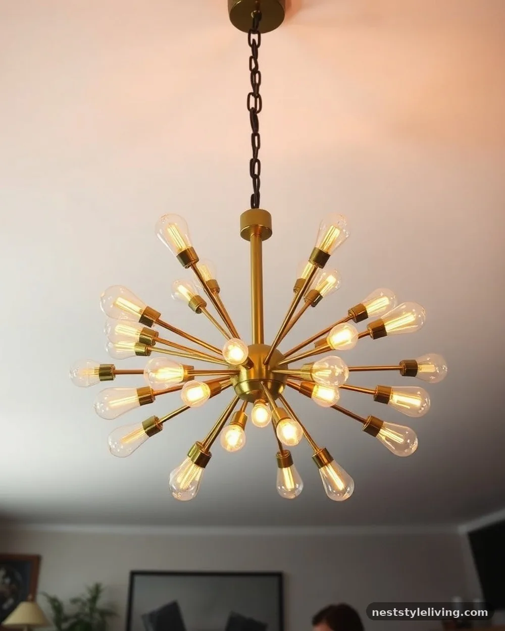 Brass Sputnik Chandelier - 15 Mid Century Modern Apartment Ideas With Character
