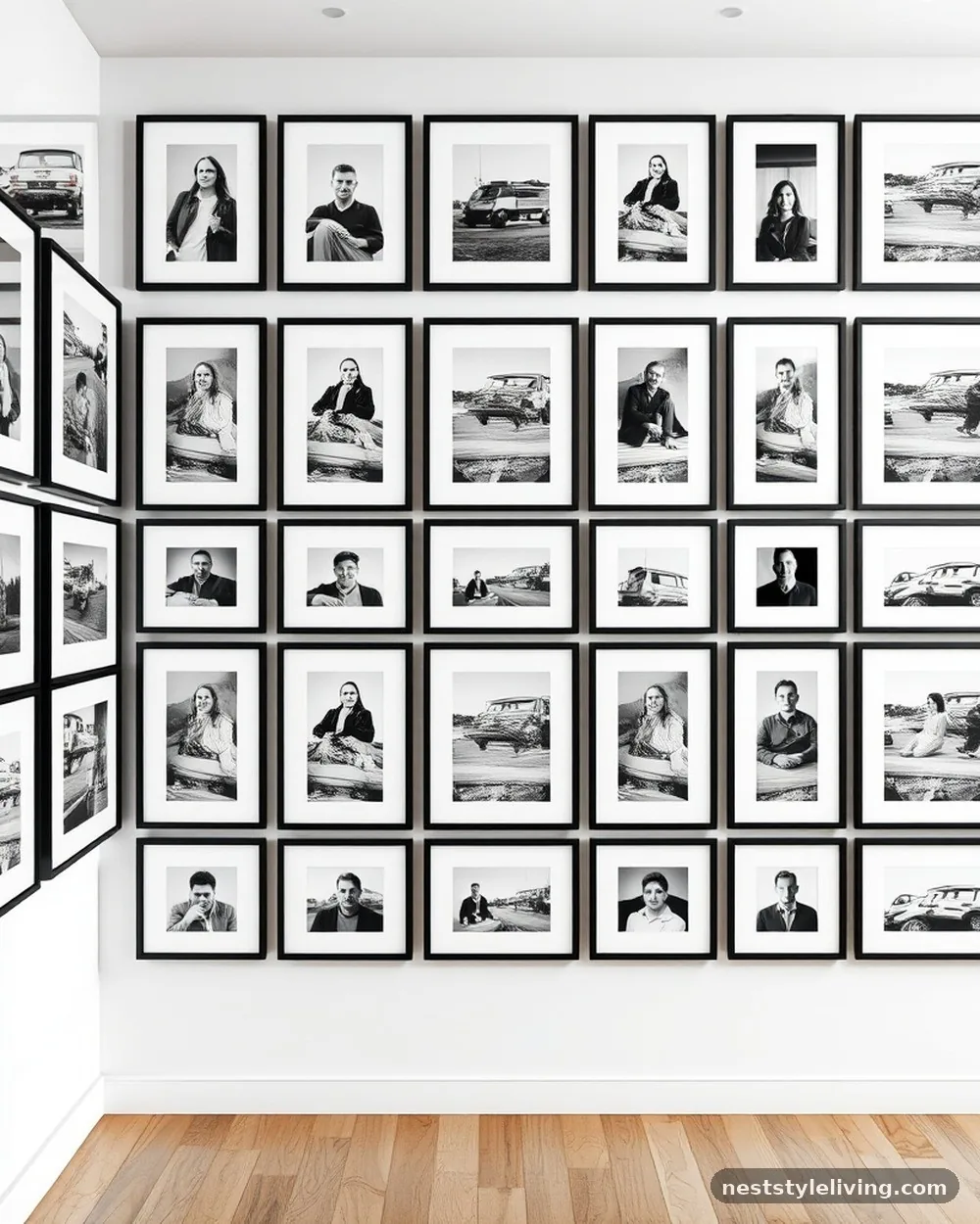 Curated Gallery Walls with Uniform Frames - 20 Luxury Living Room Ideas That Look Designer Approved