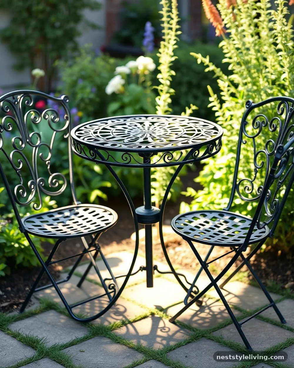 Folding Bistro Set - 22 Backyard Corner Ideas for a Cozy Outdoor Retreat