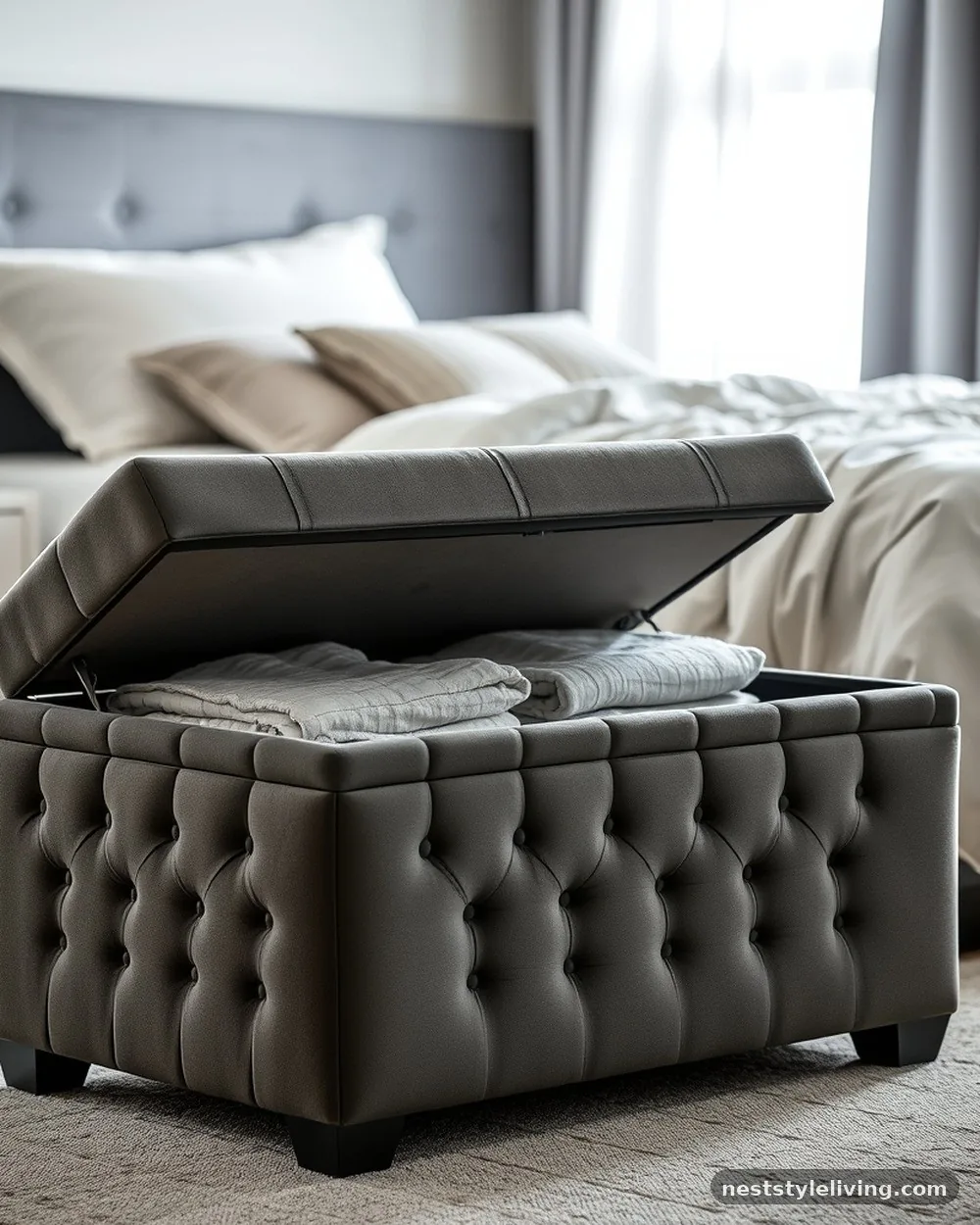 Multi-Functional Storage Ottomans - 20 Dorm Room Ideas to Make Your Space Feel Like Home