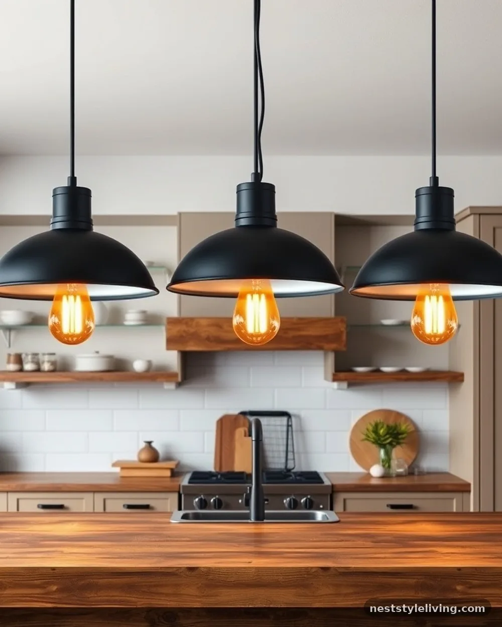 Oversized Factory Pendant Lighting - 16 Industrial Farmhouse Ideas for a Bold Rustic Look