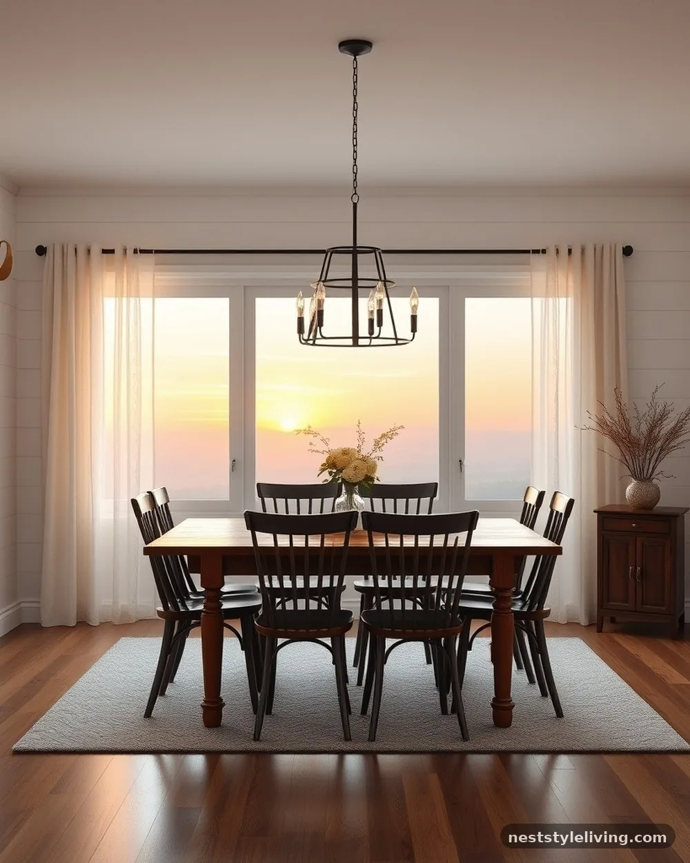 Shiplap Accent Walls - 19 Modern Farmhouse Dining Room Ideas That Feel Cozy