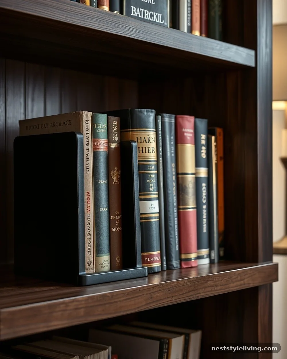Brass and Metal Accents - 22 Bookshelf Styling Ideas That Look Designer-Curated