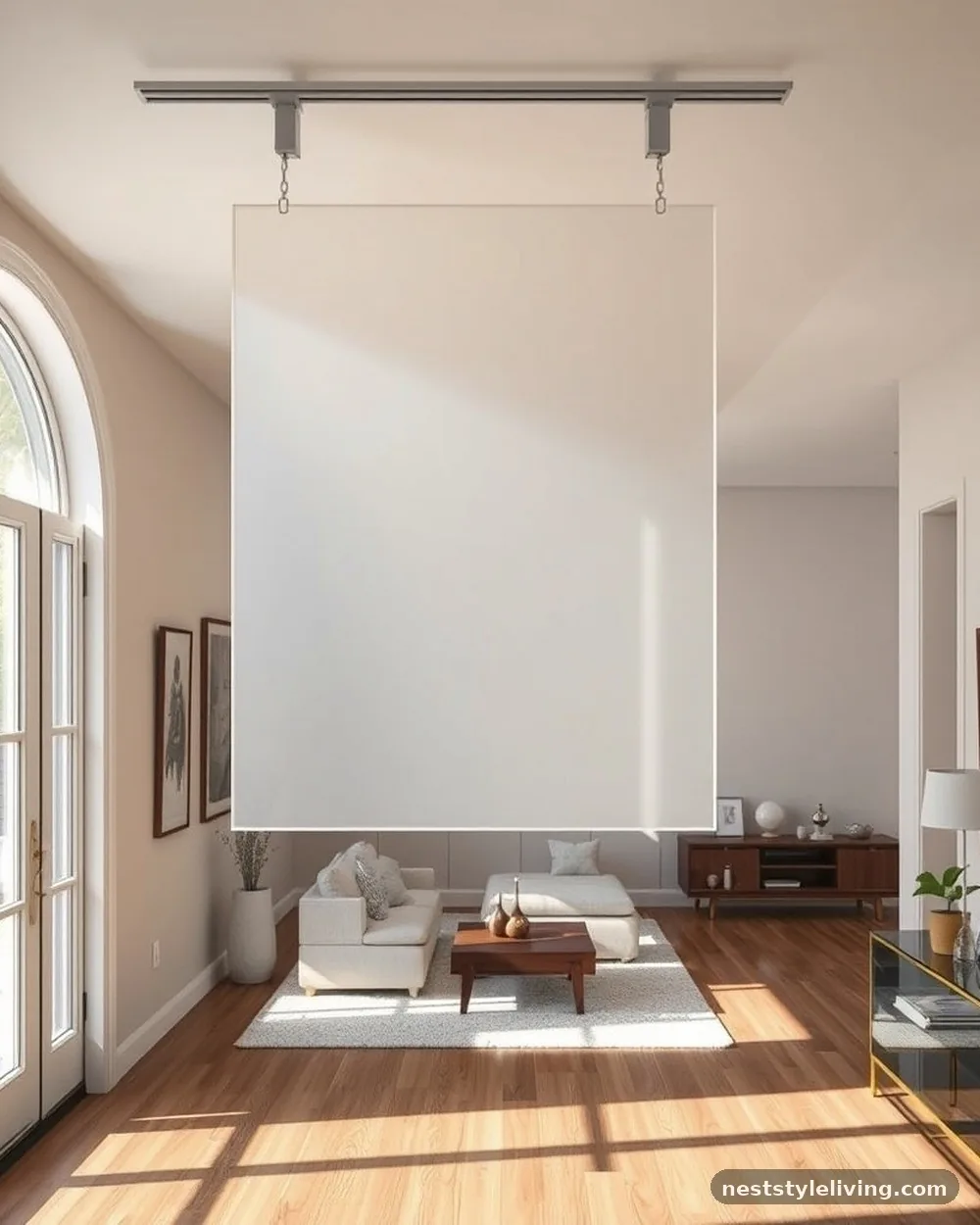 Minimalist Frosted Acrylic Panel - 22 Entryway Divider Ideas for a Stylish Modern Home