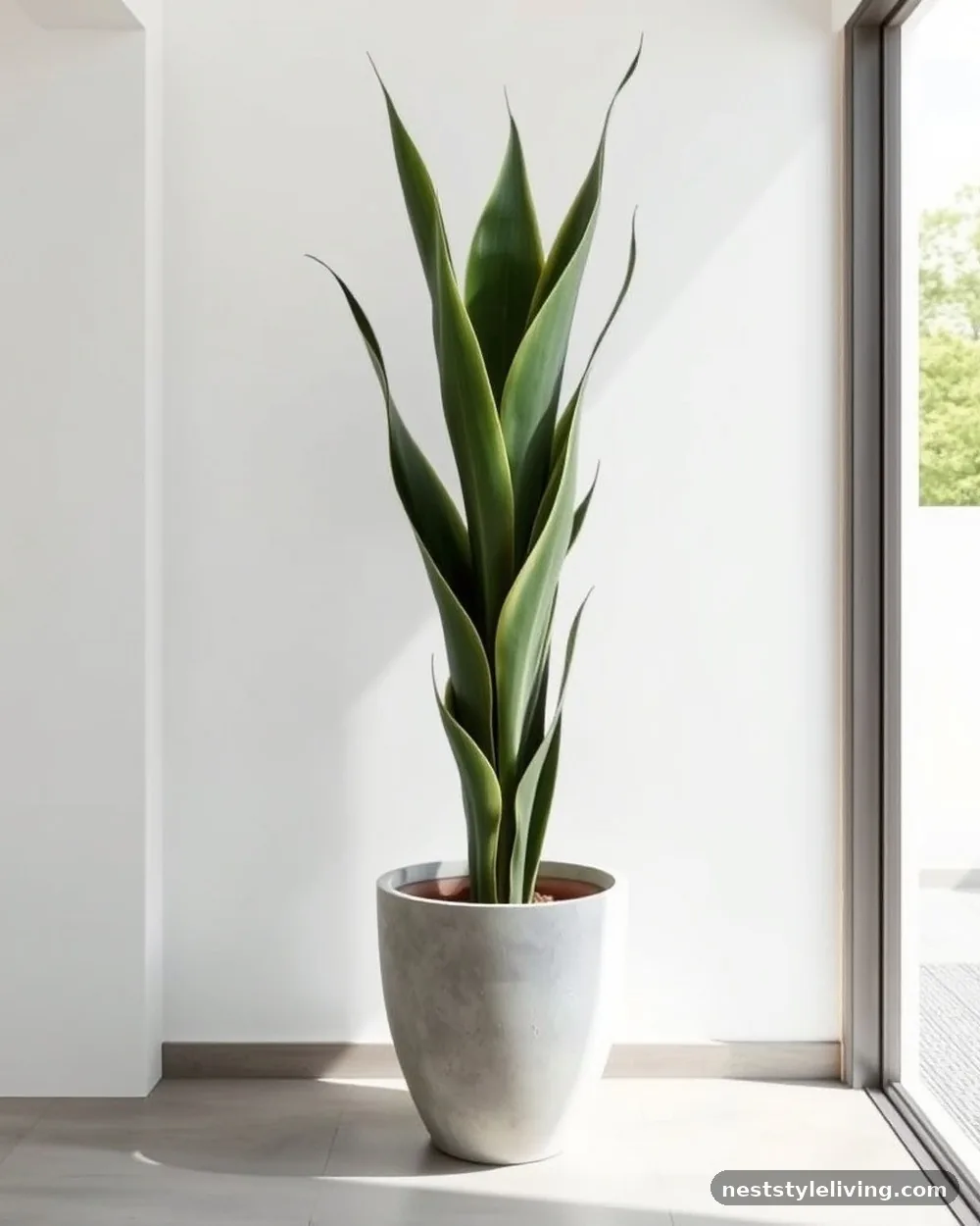 Minimalist Sansevieria in Modern Entryways - 12 Rooms With Plants Ideas for a Fresh Natural Look