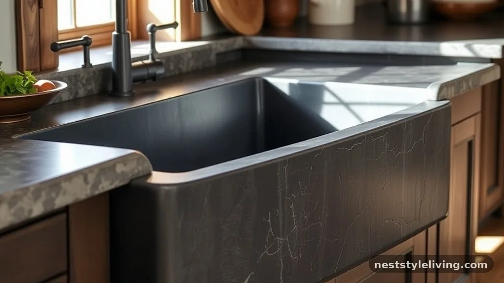 Reclaimed Soapstone Apron-Front - 18 Farmhouse Sinks That Make Kitchens Feel Timeless