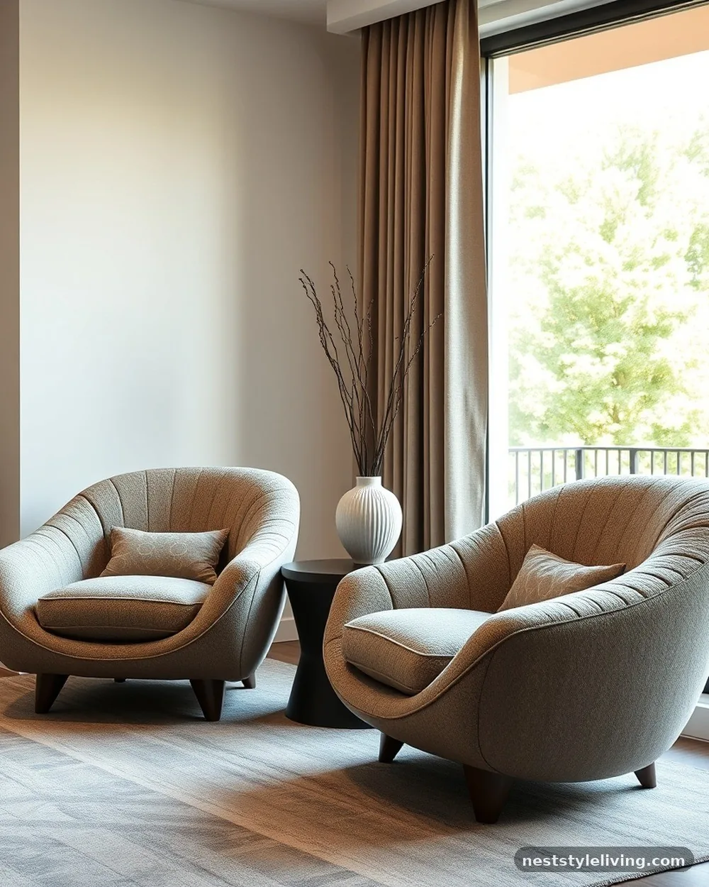 Sculptural Accent Chairs - 20 Luxury Living Room Ideas That Look Designer Approved