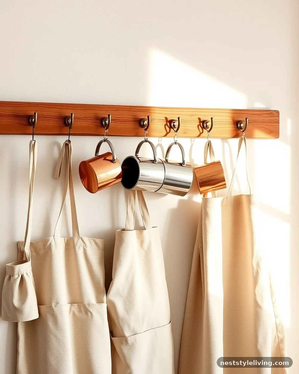 Shaker-Style Peg Rails - 21 Rustic Farmhouse Kitchen Ideas Full of Cozy Charm
