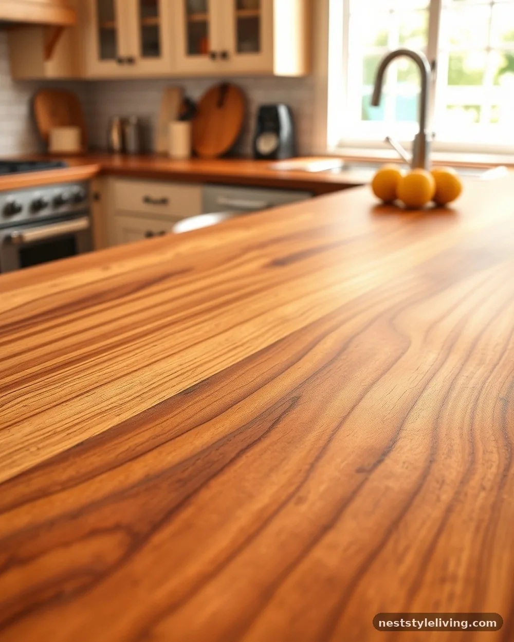 Butcher Block Countertops - 21 Rustic Farmhouse Kitchen Ideas Full of Cozy Charm