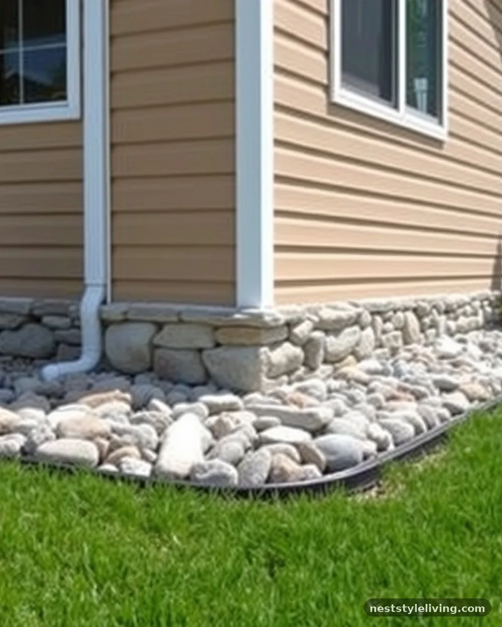 Foundation Foundation Strip - 16 River Rock Landscaping Ideas for a Polished Yard