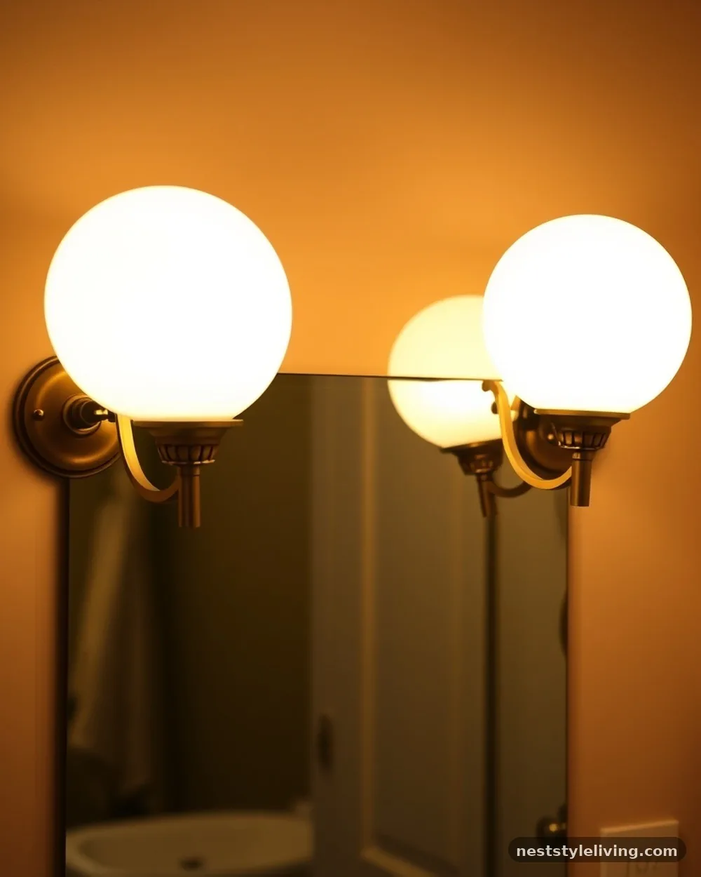 Globe Sconce Lighting - 14 Mid Century Modern Bathroom Ideas With Retro Charm