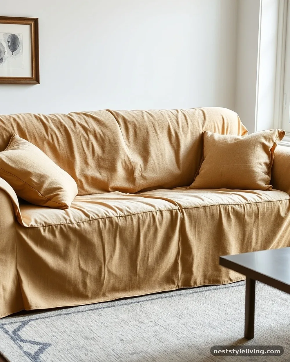Heavy Linen Slipcovered Seating - 17 Primitive Living Room Ideas With Warm Rustic Charm