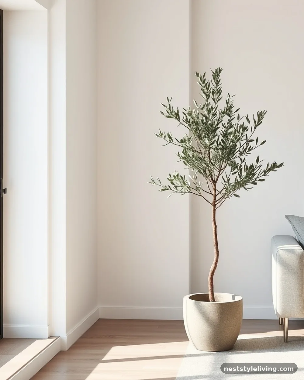 Indoor Bonsai or Olive Trees - 14 Japandi Living Room Ideas for a Calm, Modern Look
