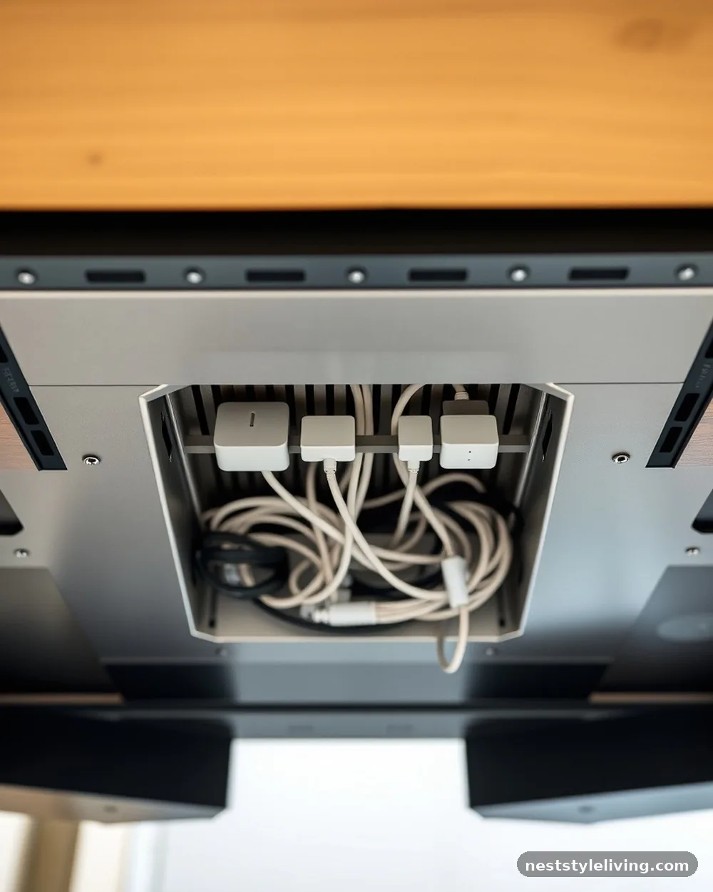 Integrated Cable Management Trays - 15 Home Office Design Ideas That Boost Focus and Style