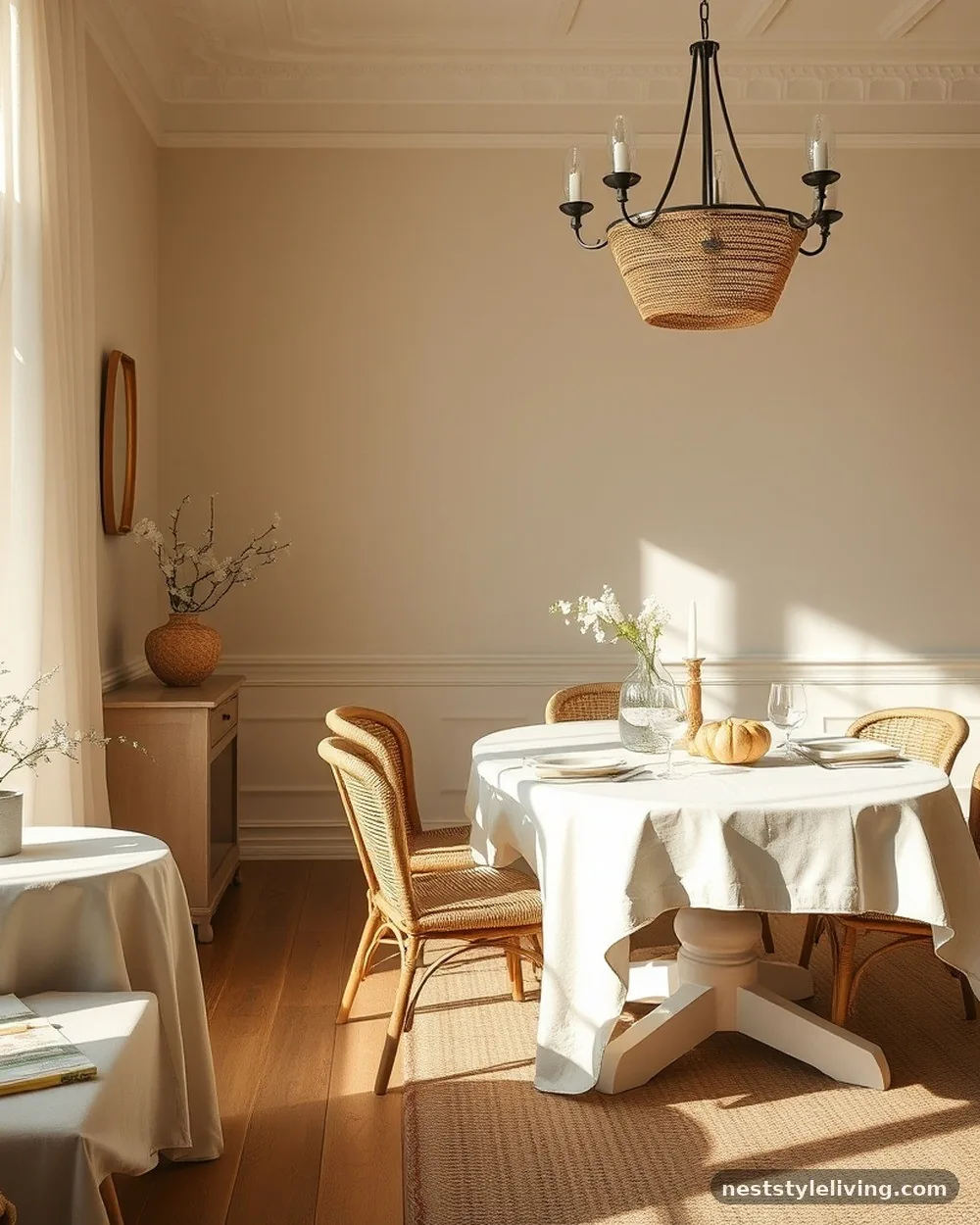 Monochromatic Colour Palette - 16 Small Dining Room Ideas That Feel Open and Stylish