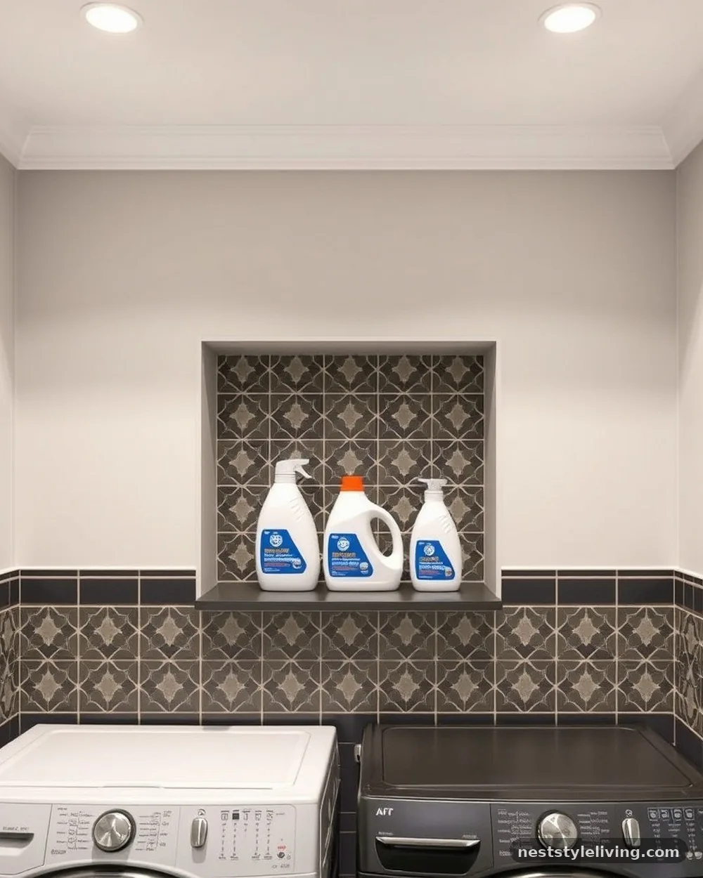 Recessed Wall Niche - 22 Small Laundry Room Ideas That Maximize Every Inch