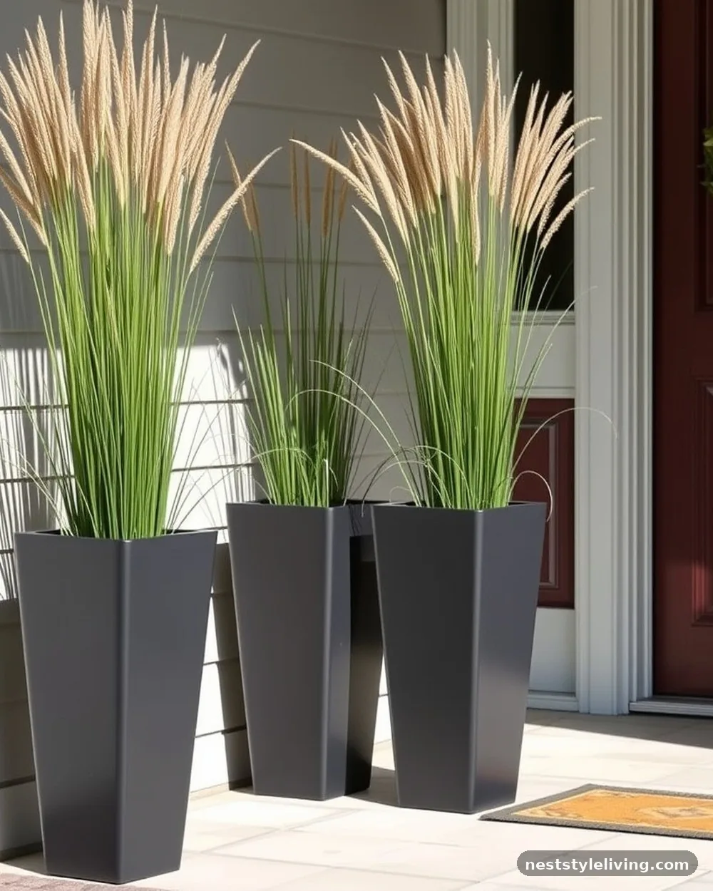 Tall Tapered Resin Planters - 19 Front Porch Flower Pots Ideas to Boost Curb Appeal