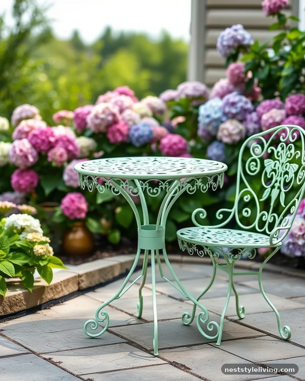 Wrought Iron Bistro Sets - 21 Vintage Garden Decor Ideas With Storybook Charm