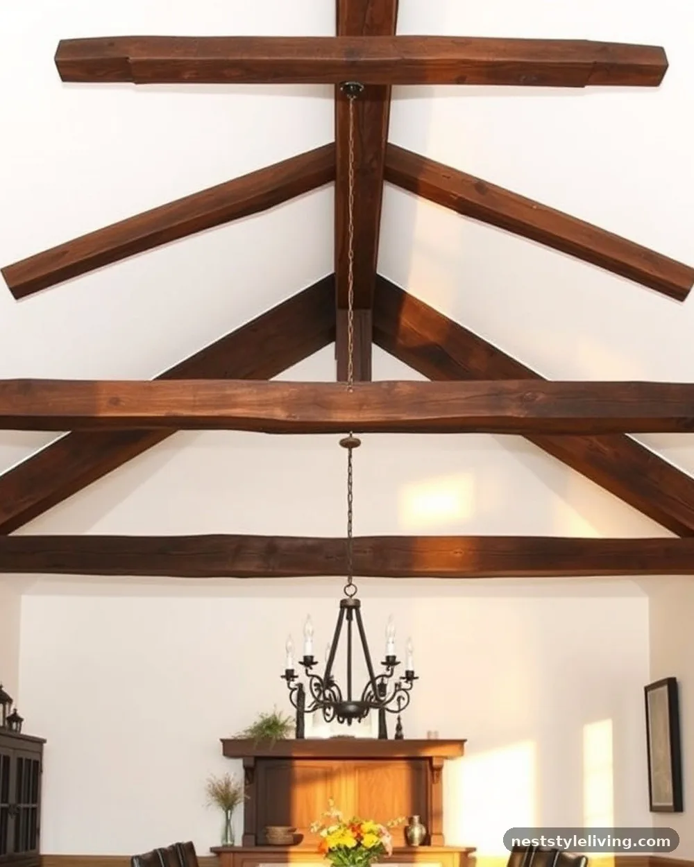Exposed Ceiling Beams - 19 Modern Farmhouse Dining Room Ideas That Feel Cozy