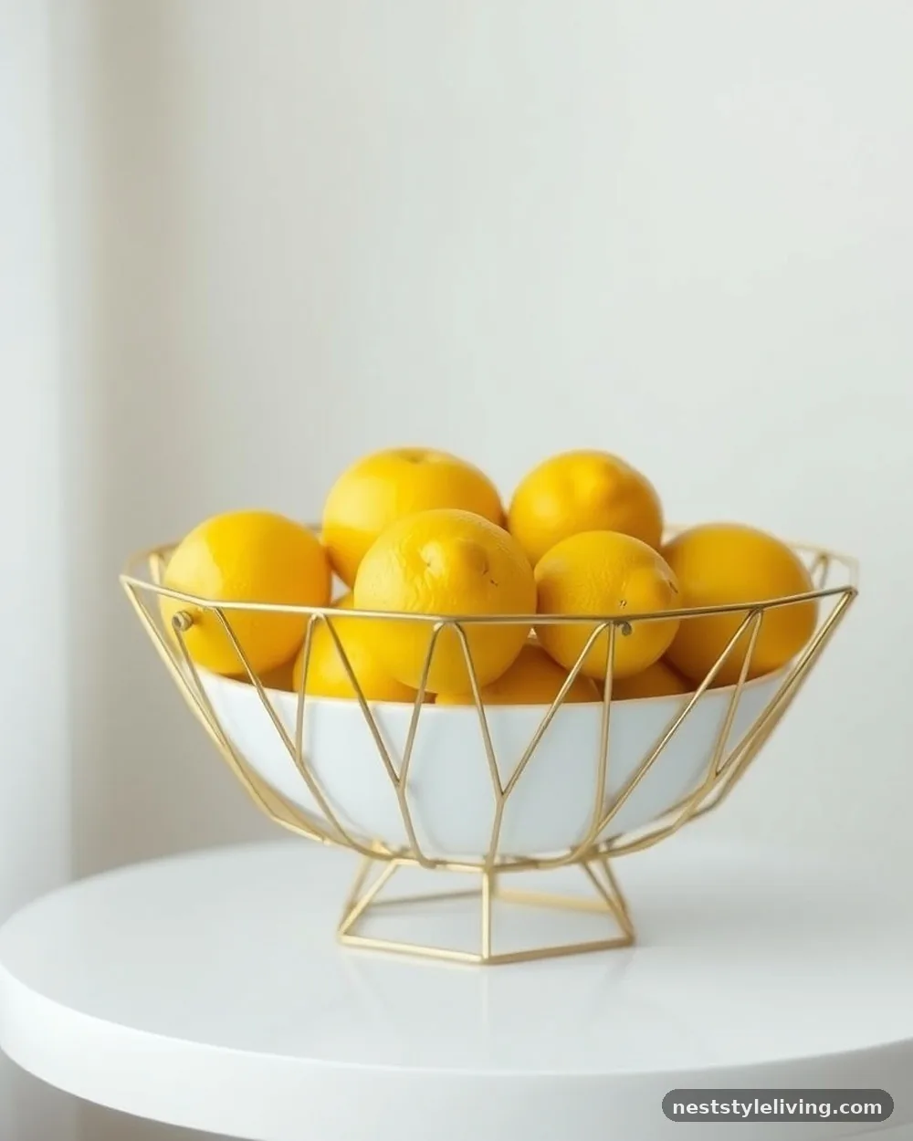 Geometric Gold Wire Frame - 18 Lemon Centerpiece Ideas for a Designer-Level Look