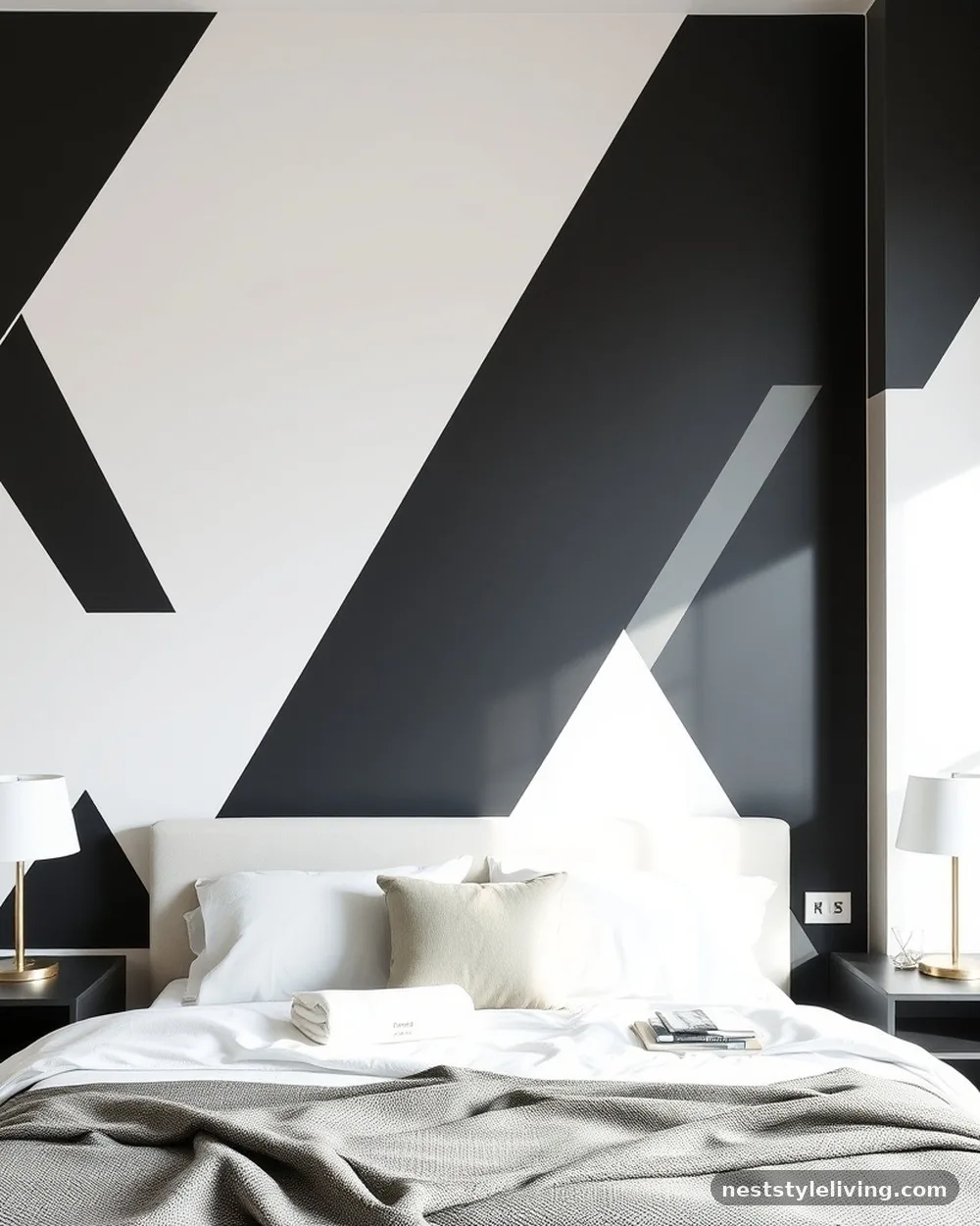 Geometric Wall Stencils - 20 80s Bedroom Ideas for a Fun Retro Look