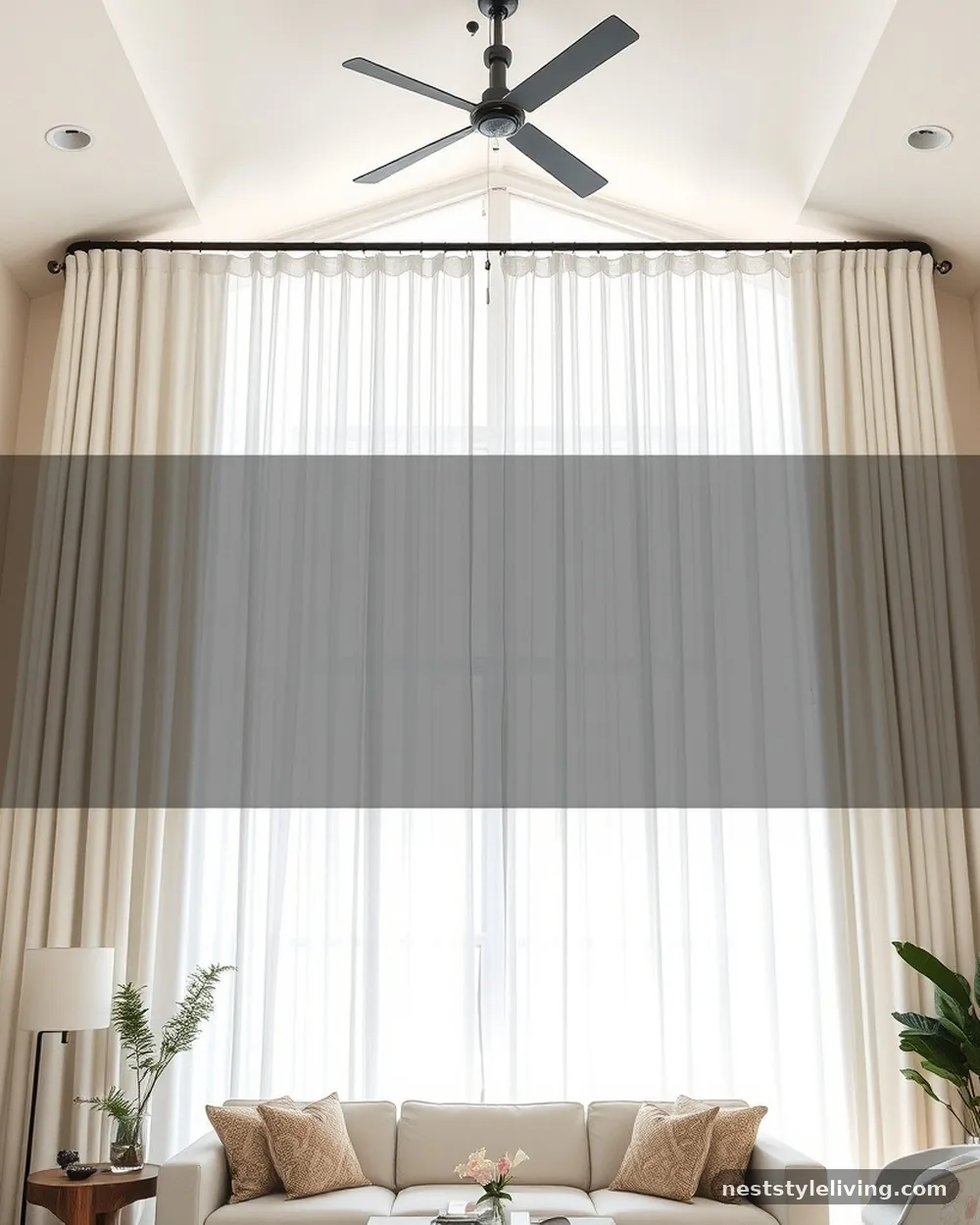 Linen Window Treatments - 14 Japandi Living Room Ideas for a Calm, Modern Look