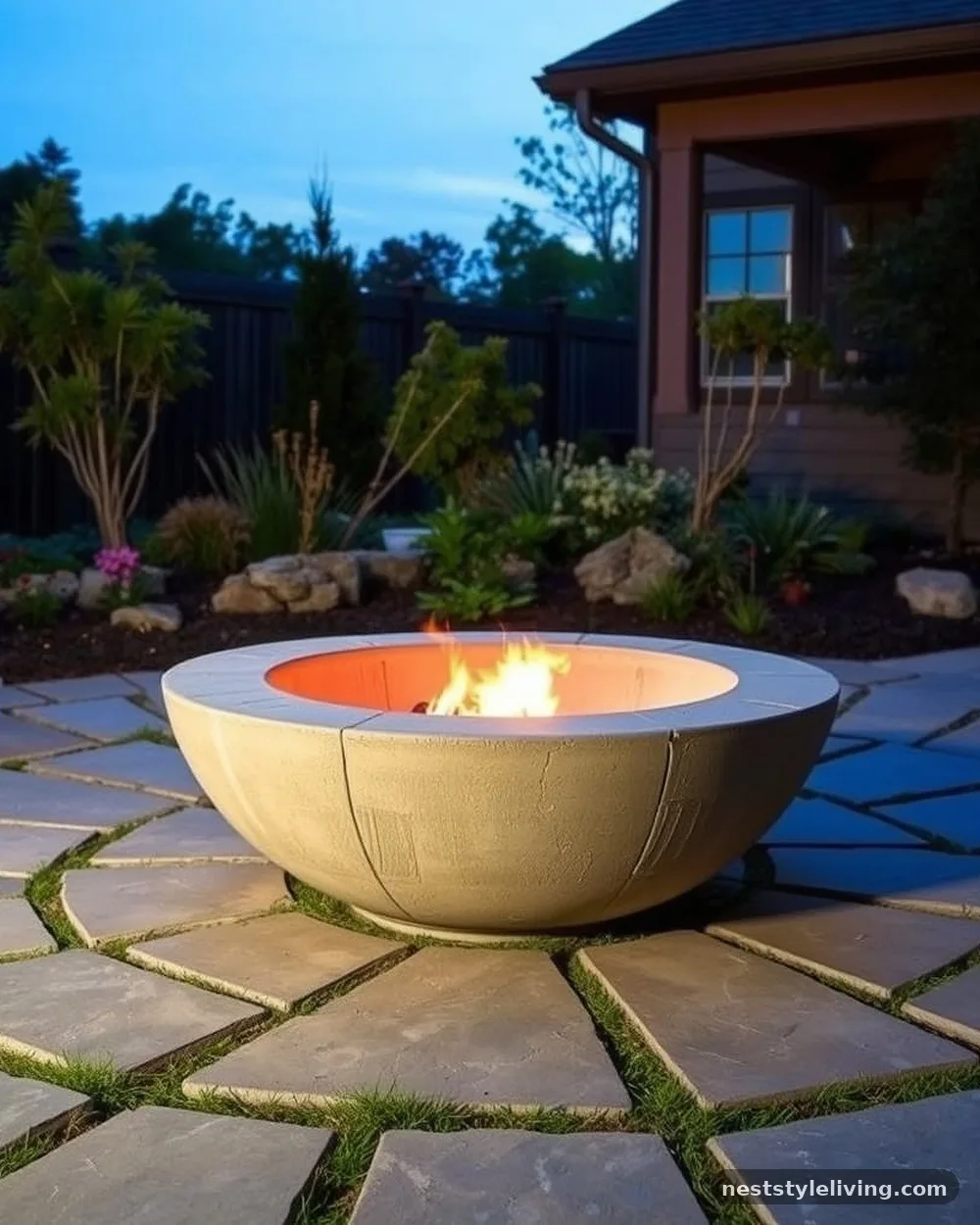 Low-Profile Fire Bowl - 22 Backyard Corner Ideas for a Cozy Outdoor Retreat