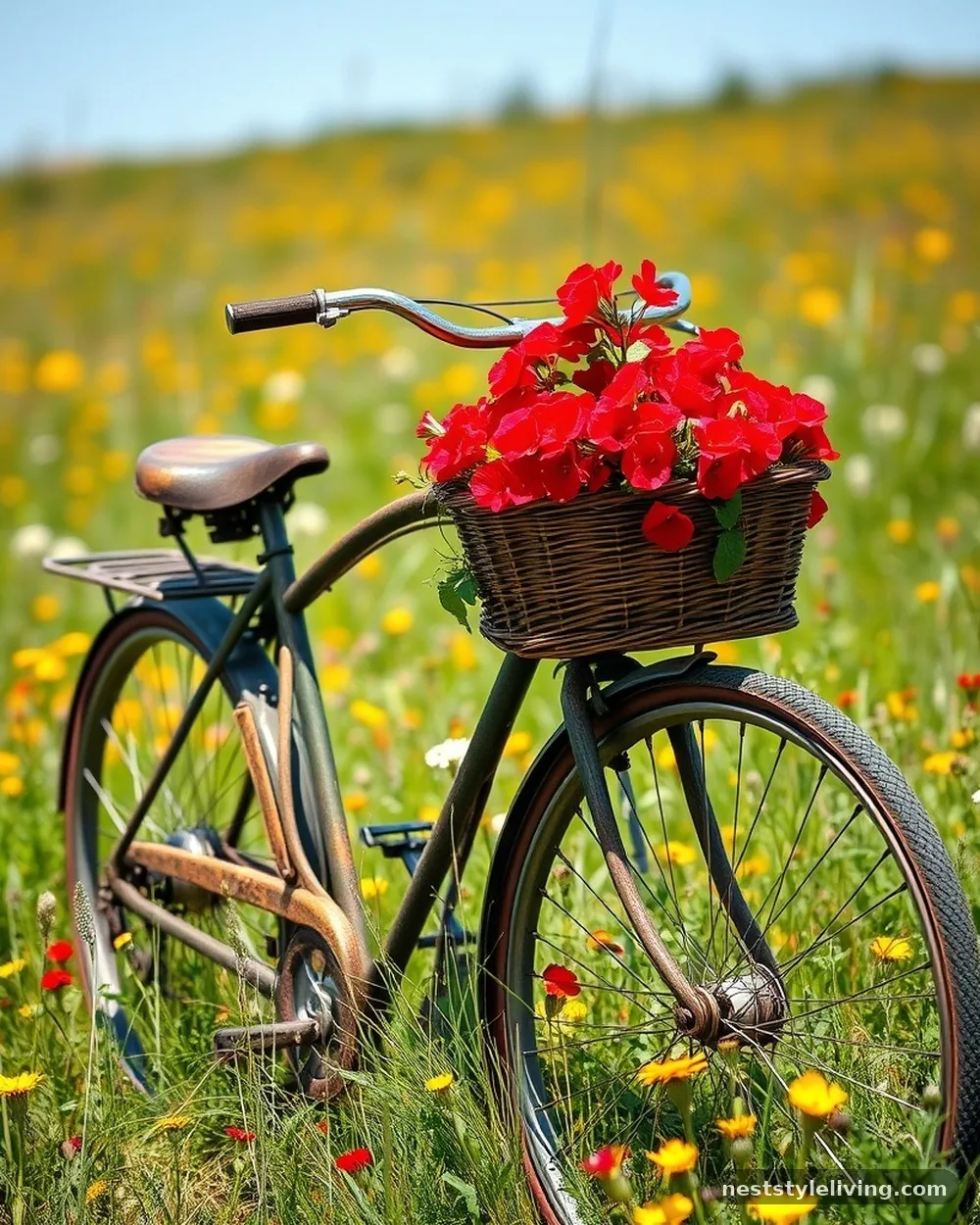 Repurposed Bicycle Planters - 21 Vintage Garden Decor Ideas With Storybook Charm