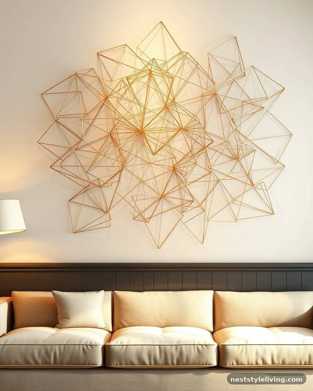 Abstract Metal Wall Art - 18 Mid Century Modern Living Room Ideas to Love Today