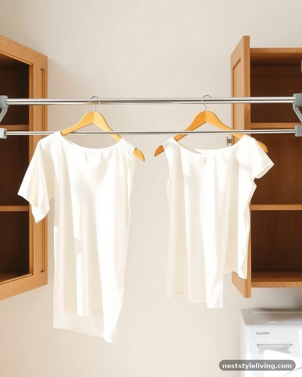 Built-in Drying Rods - 20 Basement Laundry Room Ideas for a Better Setup