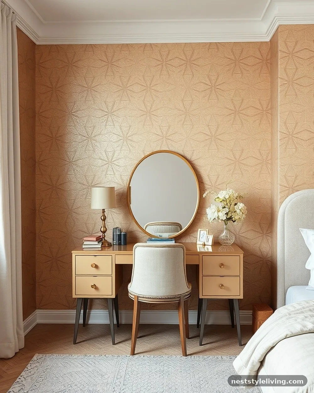 Custom Wallpaper Accents - 19 Glam Room Ideas for a Stylish Luxe Feel