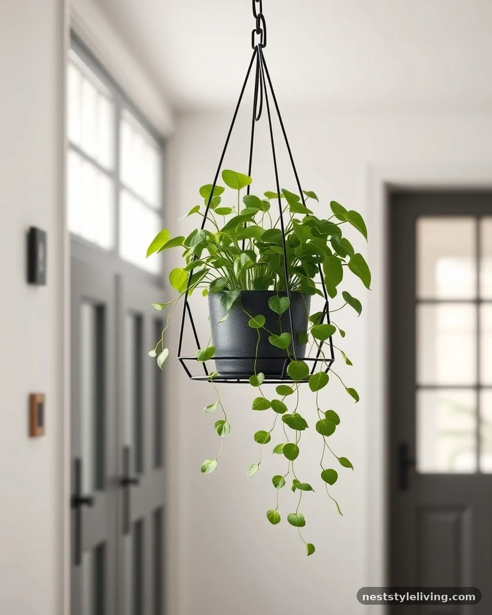 Geometric Metal Wire Frames - 19 Front Porch Flower Pots Ideas to Boost Curb Appeal