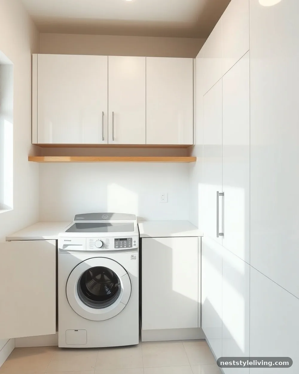 High-Gloss White Cabinetry - 18 Mudroom Laundry Room Ideas That Make Life Easier