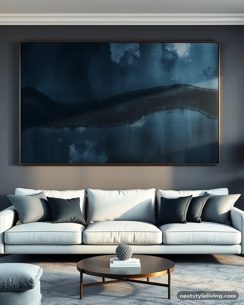 Large-Scale Abstract Art - 17 Moody Living Room Ideas for a Warm Cozy Space
