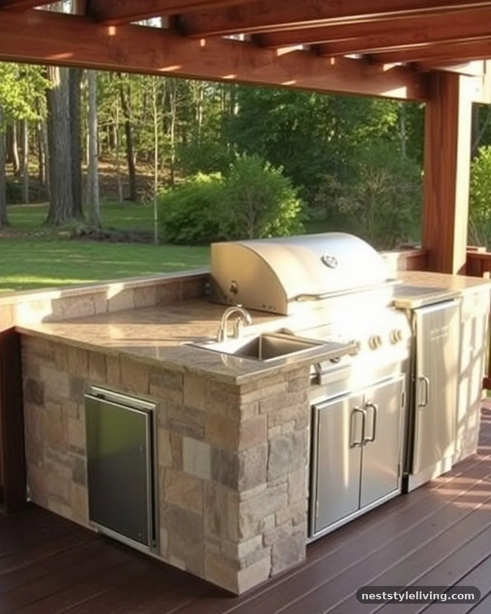 Outdoor Kitchen Countertop Station - 24 Deck Ideas to Create a Beautiful Intentional Space