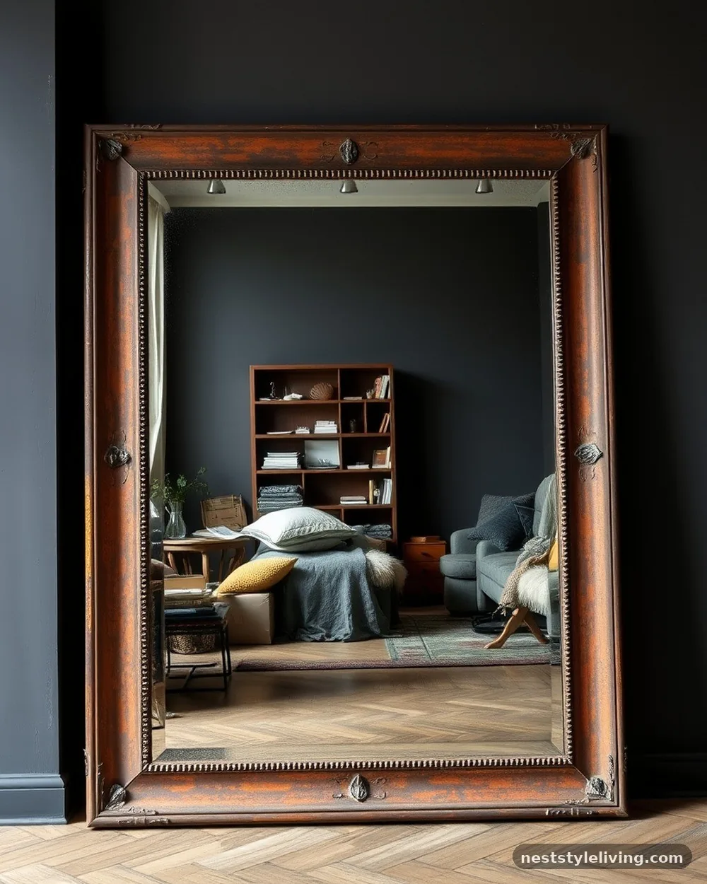 Oversized Floor Mirrors - 22 Grunge Apartment Ideas for a Cool Edgy Look